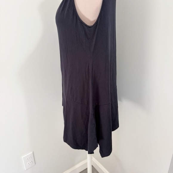 Eileen Fisher Jersey Tank Dress Tunic Size Small Navy Blue Asymmetrical Hem - Picture 4 of 15